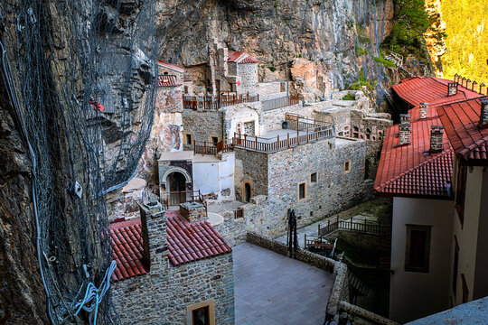 Sumela Monastery is a Greek Orthodox monastery and church complex located on Kara Hill, west of the Meryem Ana Creek within the borders of the Altındere Valley National Park.