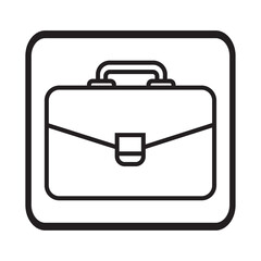 Portfolio vector thin line icon. Simple briefcase icon. Simple line art illustration of a briefcase. Business Briefcase Icon With Transparent Background and Black Outline Represents Business Travel.