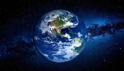 Fototapeta premium Digital image of the planet Earth, set against a star-filled background