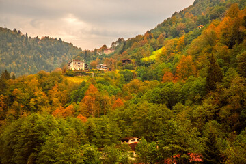 Autumn and old houses in the Black Sea