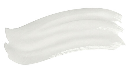 Abstract white brush stroke splatter paint texture sample on black transparent background