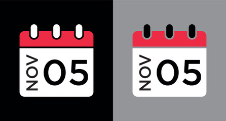 calendar - November 5 icon illustration isolated vector sign symbol