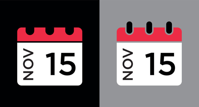 calendar - November 15 icon illustration isolated vector sign symbol