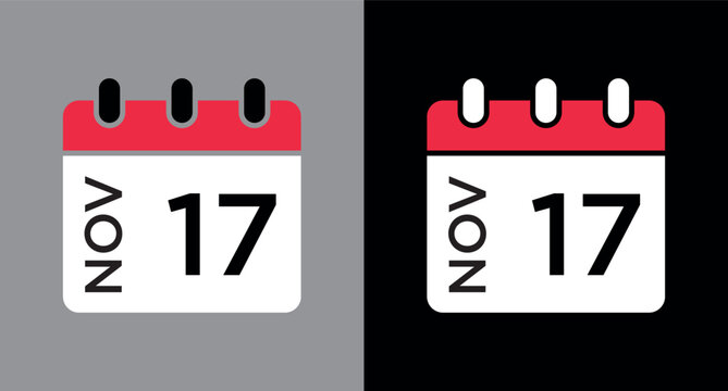 calendar - November 17 icon illustration isolated vector sign symbol