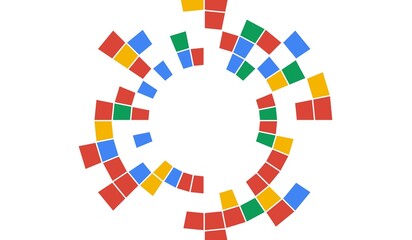 Abstract background, circle, flat, 3D illustration