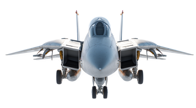 Powerful fighter jet soaring through the skies, a symbol of strength and air power, perfect for aviation enthusiasts and military themes in modern designs