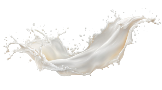 Milk splash isolated on transparent white background