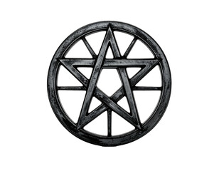 Obraz premium Dark pentagram with a circle background on a black background