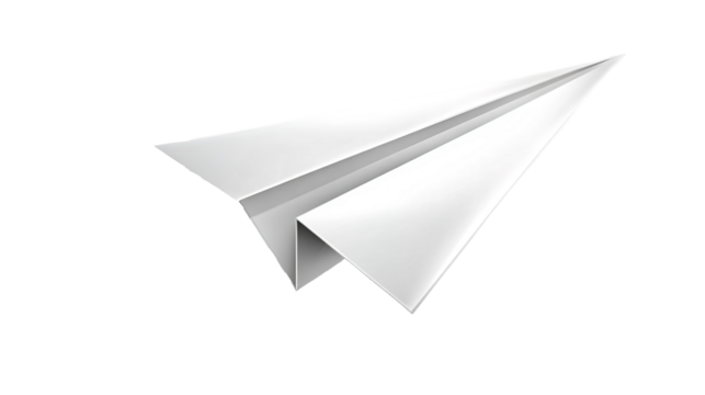 Paper plane on transparent background png
