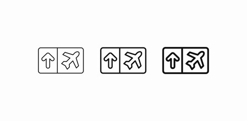 boarding gate departure icon sign vector