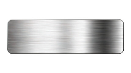 silver shiny blank metal nameplate isolated on transparent white background, clipping path