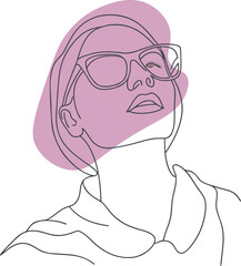Woman wearing sunglasses looking up portrait fashion