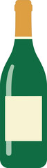 Elegant green wine bottle with blank label for custom branding vector