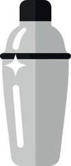 Sleek silver cocktail shaker for mixology and bar services vector