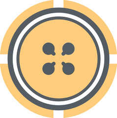 Fototapeta premium Modern yellow button with four holes and circular design vector