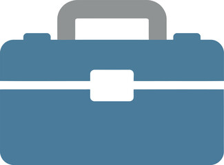 Obraz premium Modern blue briefcase icon business professional travel vector
