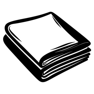 black and white folded towels clip art preview