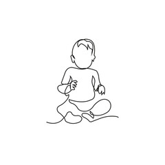 Sketch of Childhood One Line Art