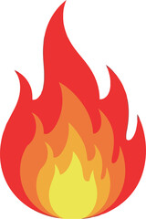 Vibrant red orange fire flame icon isolated on vector