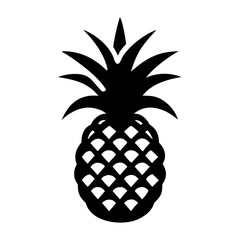 Obraz premium A striking black silhouette of a pineapple, isolated on a, highlighting its unique texture and crown, ideal for vibrant summer and tropicalthemed graphics