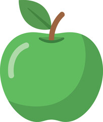 Vibrant green apple fresh fruit healthy food illustration isolated vector
