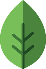 Green leaf icon nature symbol simple flat design vector