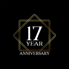 17 year anniversary wedding celebration design text vector illustration.