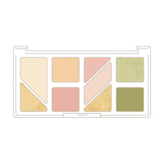 Fototapeta premium Flat vector style illustration of an eyeshadow palette. Makeup and beauty product icon. Cosmetic set isolated on a transparent background