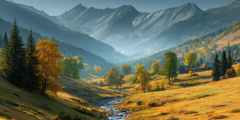 Mountain landscape in autumn