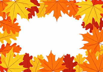 Autumn Leaves Frame Vibrant Fall Foliage for Seasonal Designs