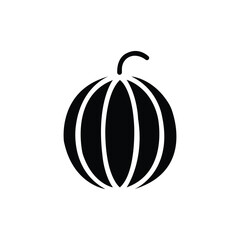 Melon Silhouette. Fresh Summer Fruit and Tropical Food Symbol