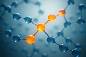 Molecular Structure Visualization with Colorful Atoms Representing Chemistry and Scientific Concepts