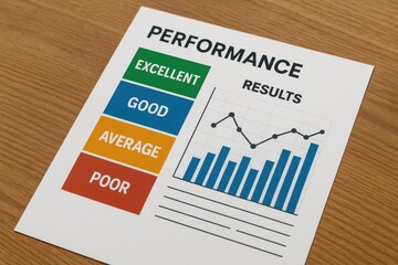 Detailed Performance Results Chart with Color Coded Ratings for Assessment and Analysis