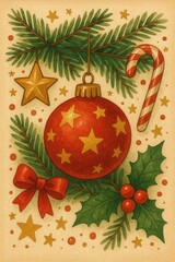 The holiday card conveys the spirit of Christmas joy.