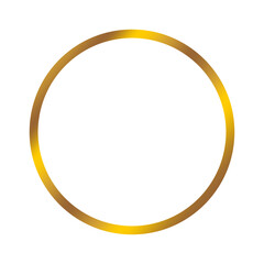 Round golden frame ring on a transparent background.