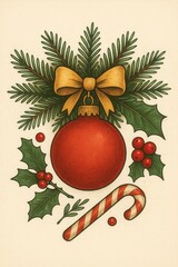 The holiday card conveys the spirit of Christmas joy.