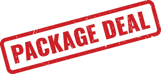 Red grunge stamp highlighting a special bundled offer or promotional package deal for customers