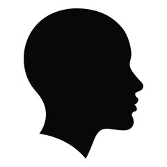 Human head silhouette profile black shape simple icon graphic design element vector