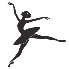 Silhouette of a ballerina in a graceful pose © japan