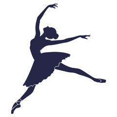 Silhouette of a ballerina in a graceful pose © japan