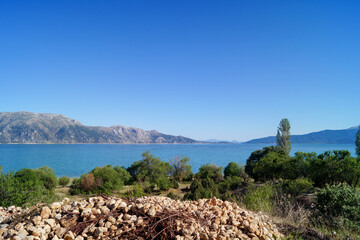 A view of the deep blue Mediterranean Sea from D&ouml;rtyol beach.
