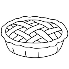 simple cute pie illustration, autumn dessert