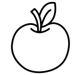 simple apple with leaf vector illustration