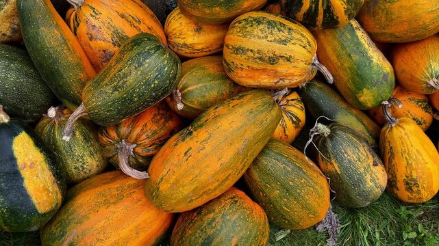 background of pumpkins at the farmers market