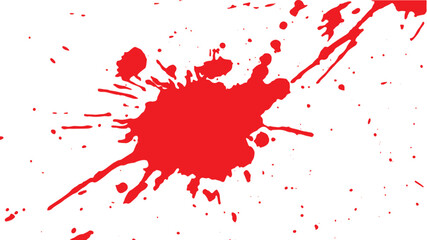 Red ink splatter vector illustration on white background perfect for graphic design elements and artistic compositions