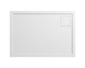 A clean white square panel with a subtle textured surface and a thin horizontal line detail at the top isolated on transparent background