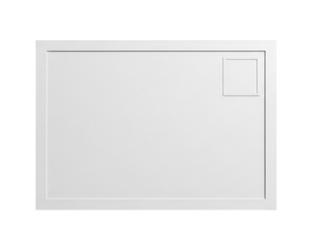 A clean white square panel with a subtle textured surface and a thin horizontal line detail at the top isolated on transparent background