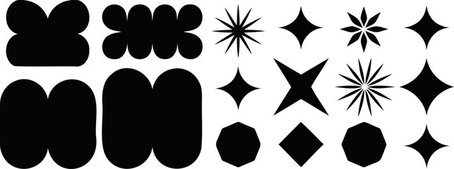 Abstract silhouette design in black and white minimalist modern art