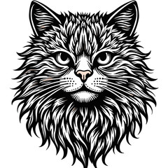 Obraz premium Detailed illustration of a cat's face with a fur texture design 