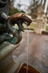 Bronze Snake Fountain Sculpture with water faucet
